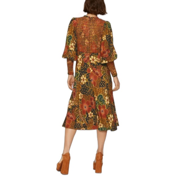 RARE Farm Rio Flowered Leopards Midi - Picture 3 of 8